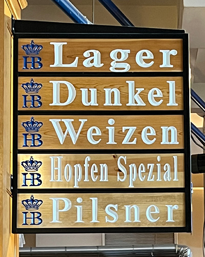 Hofbrauhaus Pittsburgh Bier List